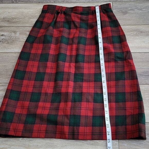 David Brooks Ltd vintage Christmas plaid wool skirt size 4 - Picture 6 of 9